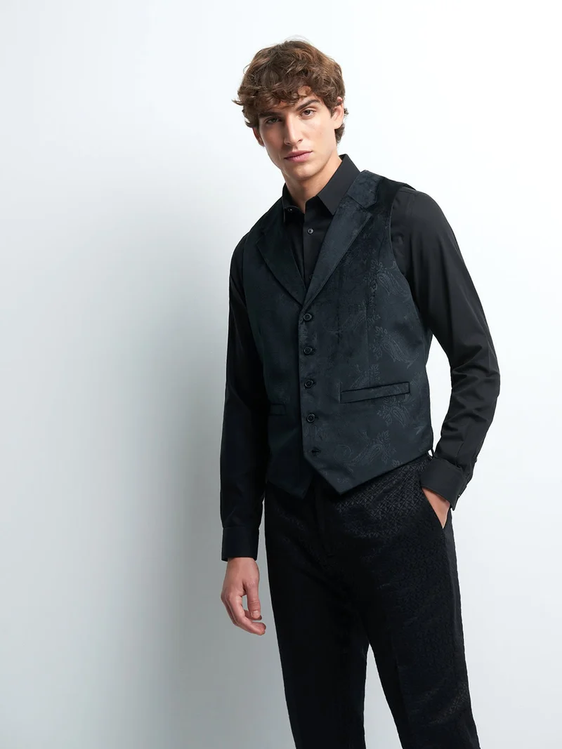 Gilet coordonnable en polyester faux uni