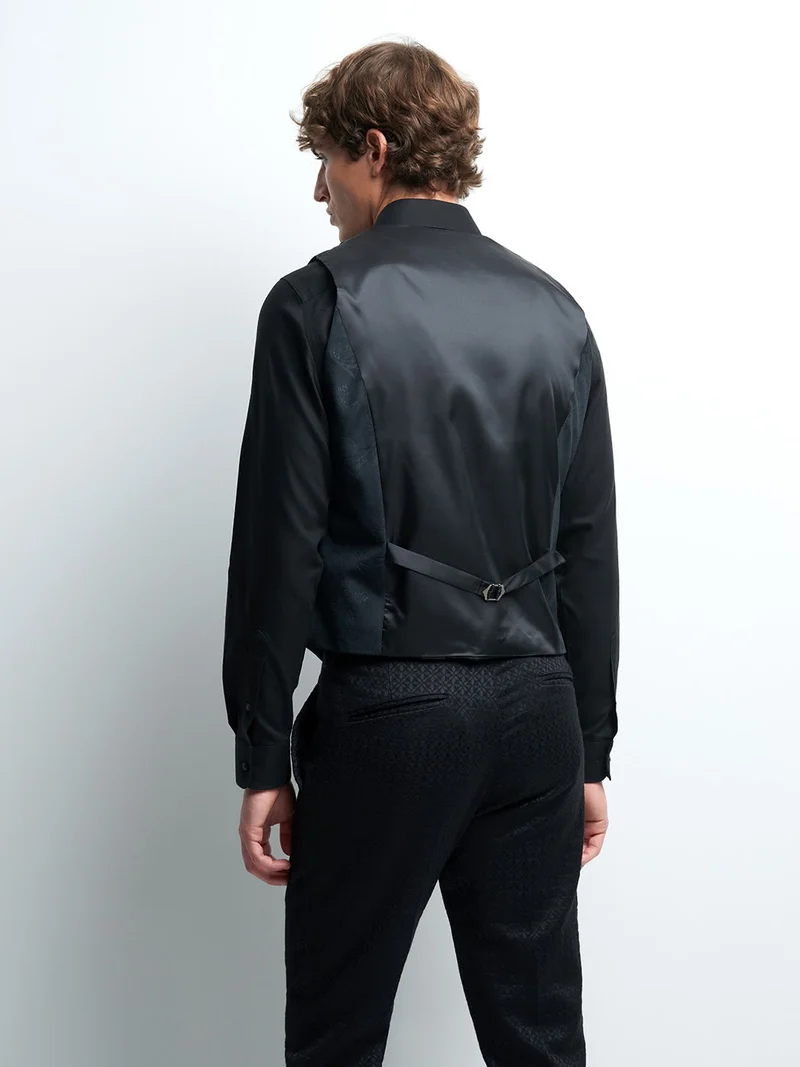 Gilet coordonnable en polyester faux uni