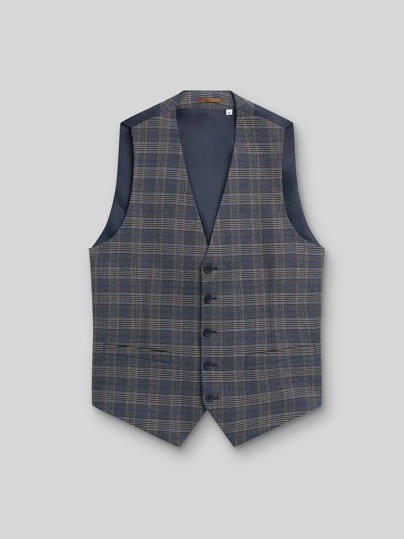 Gilet coordonnable stretch à carreaux