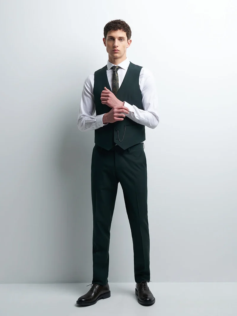 Gilet coordonnable en poly-viscose uni