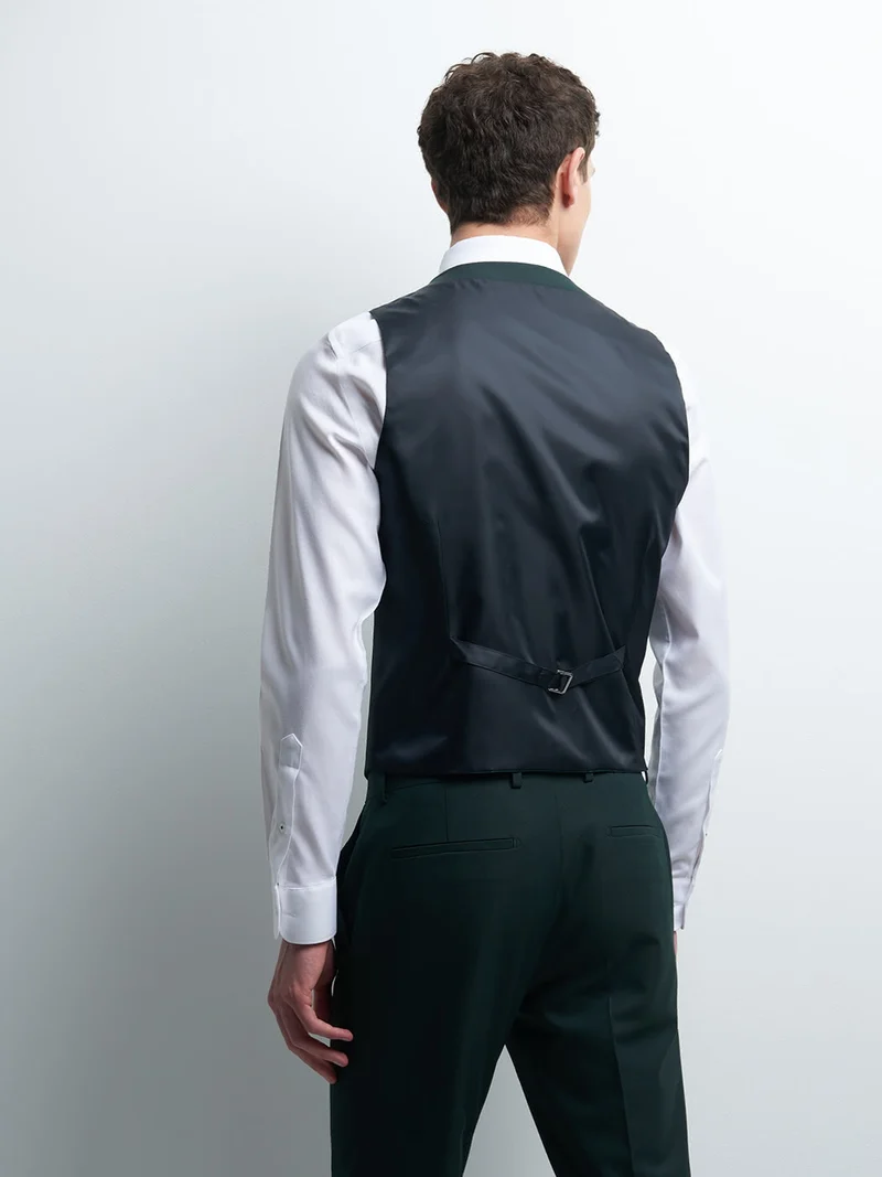 Gilet coordonnable en poly-viscose uni