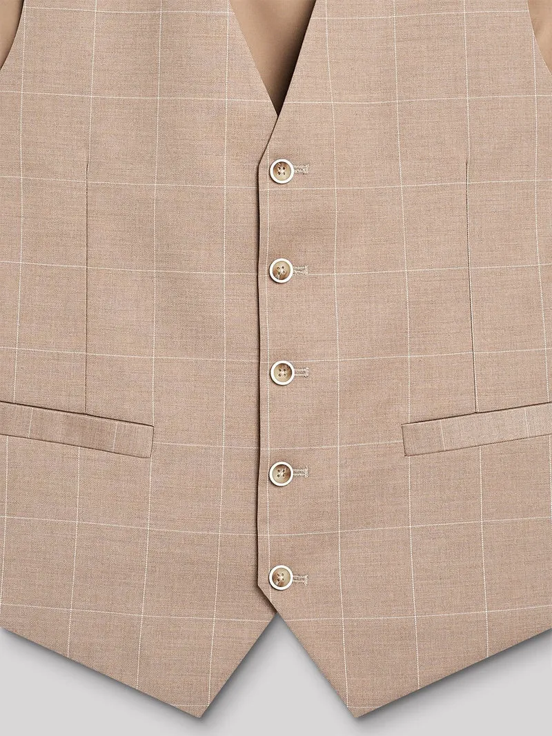 Gilet de costume stretch à carreaux