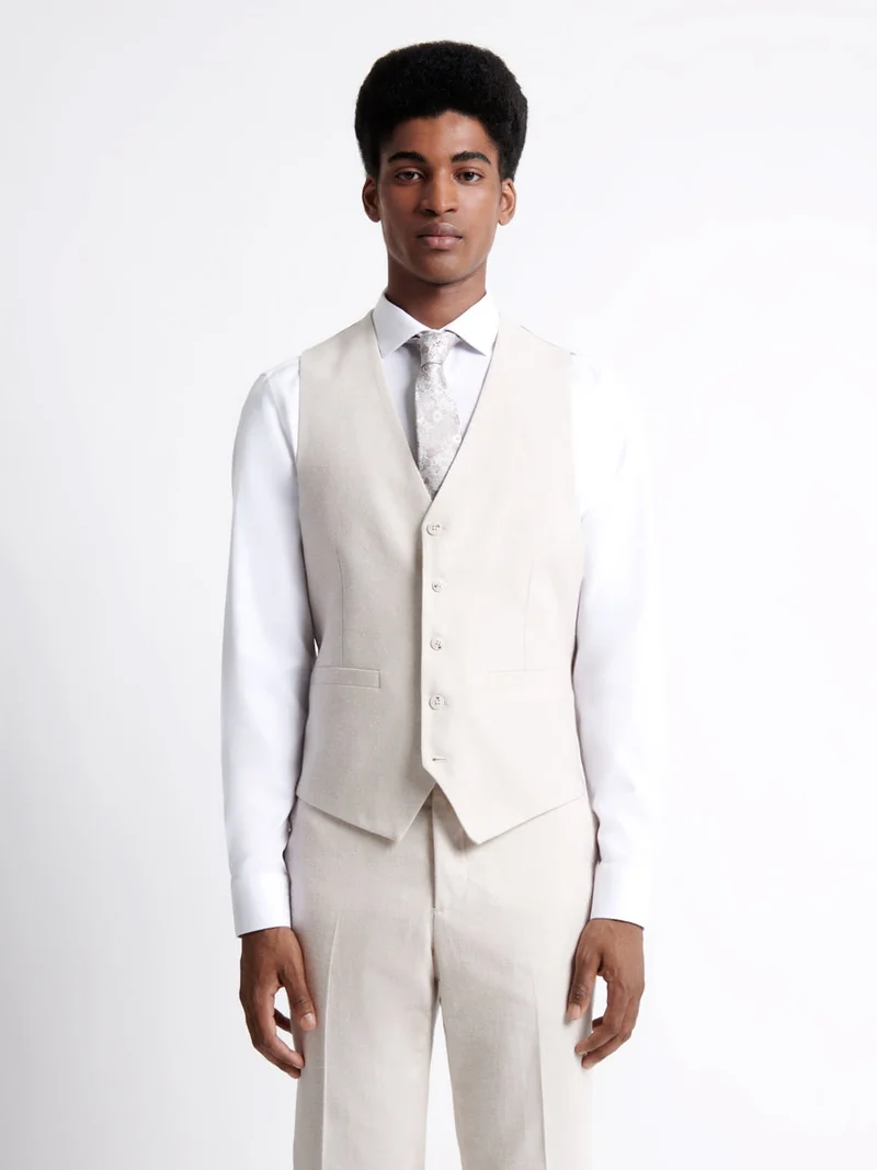 Gilet de costume en 100% coton lin