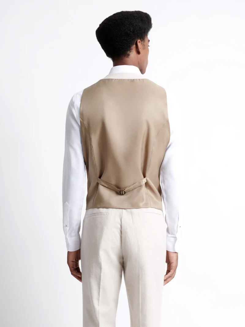 Gilet de costume en 100% coton lin