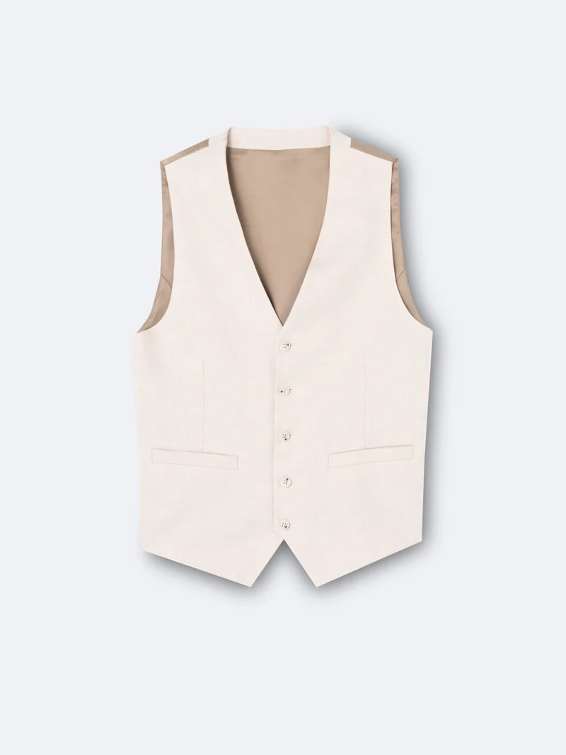 Gilet de costume en 100% coton lin