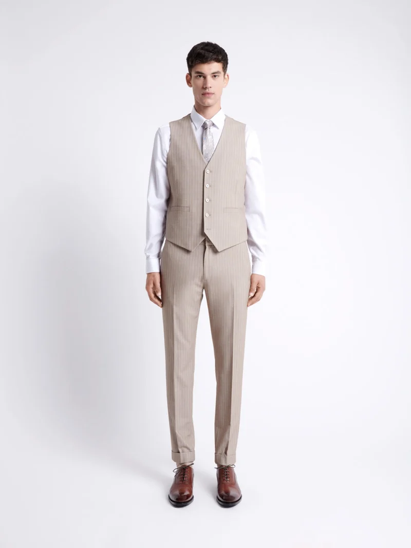 Gilet de costume bistretch rayé