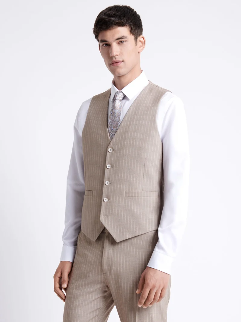 Gilet de costume bistretch rayé