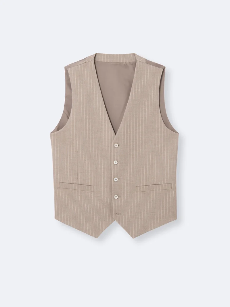 Gilet de costume bistretch rayé