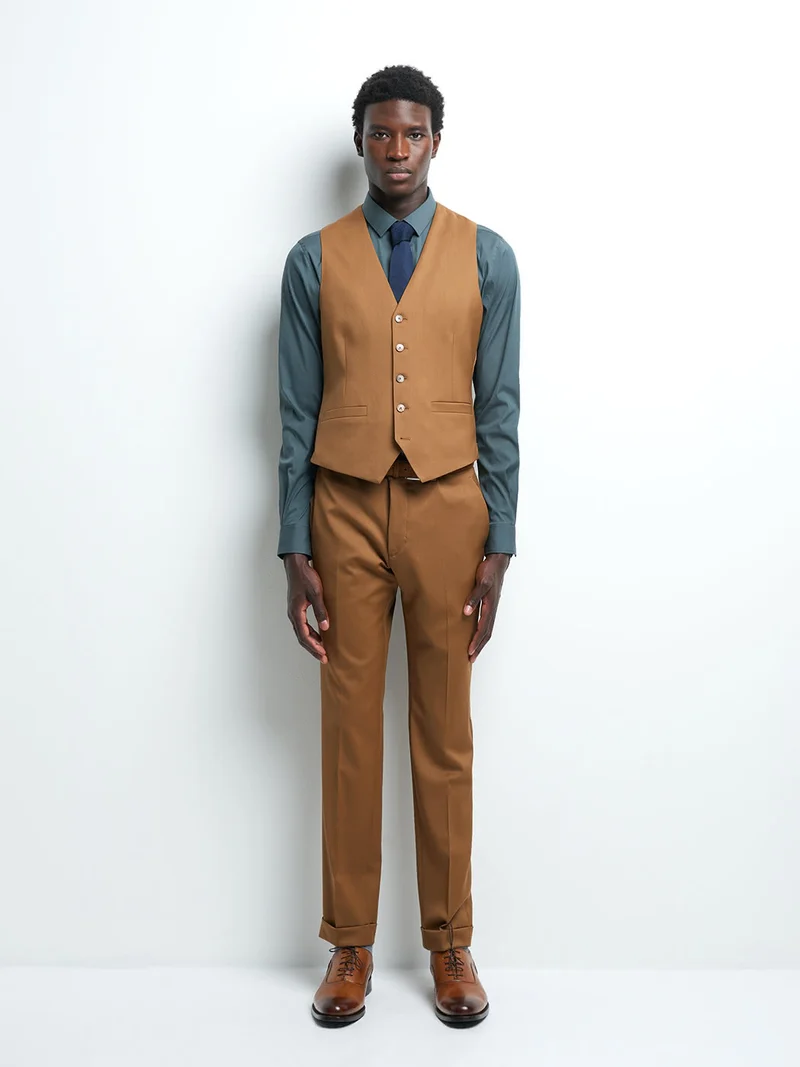 Gilet coordonnable en laine uni