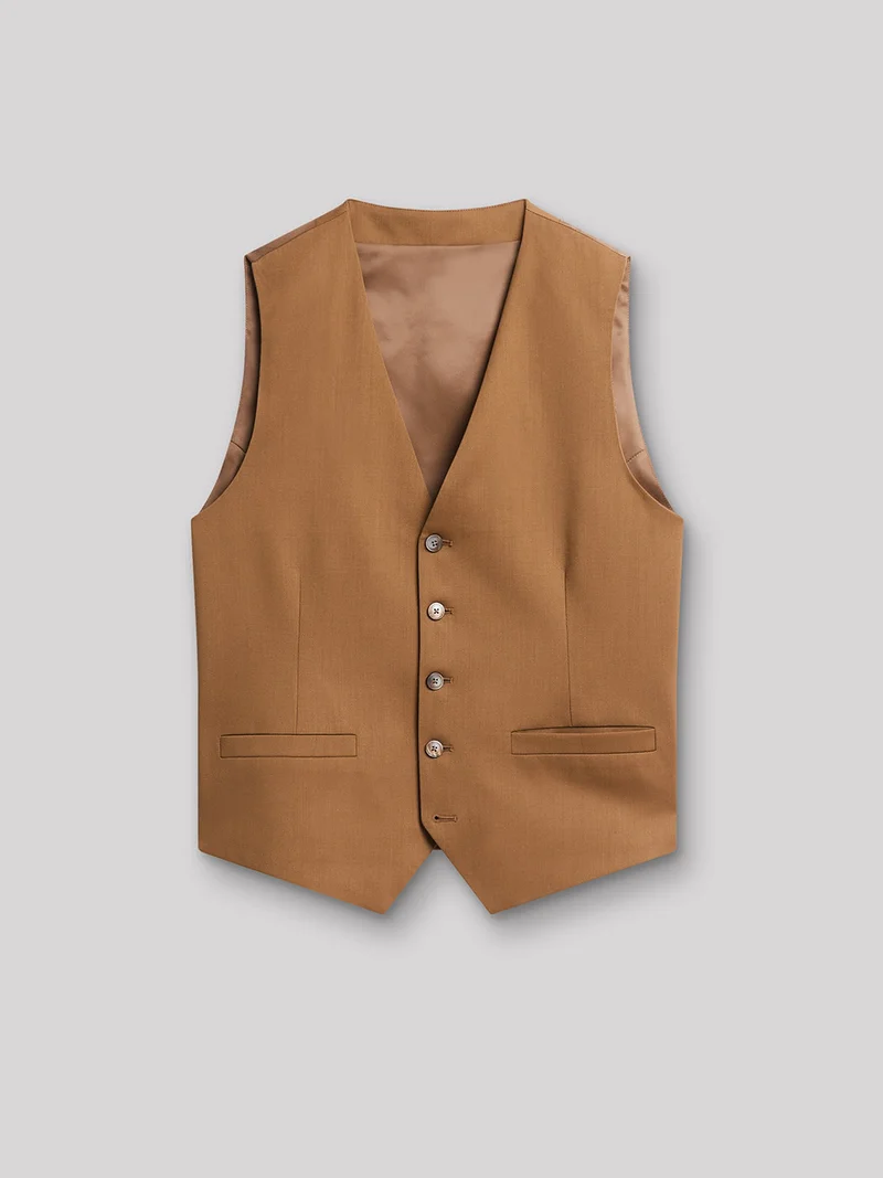 Gilet coordonnable en laine uni