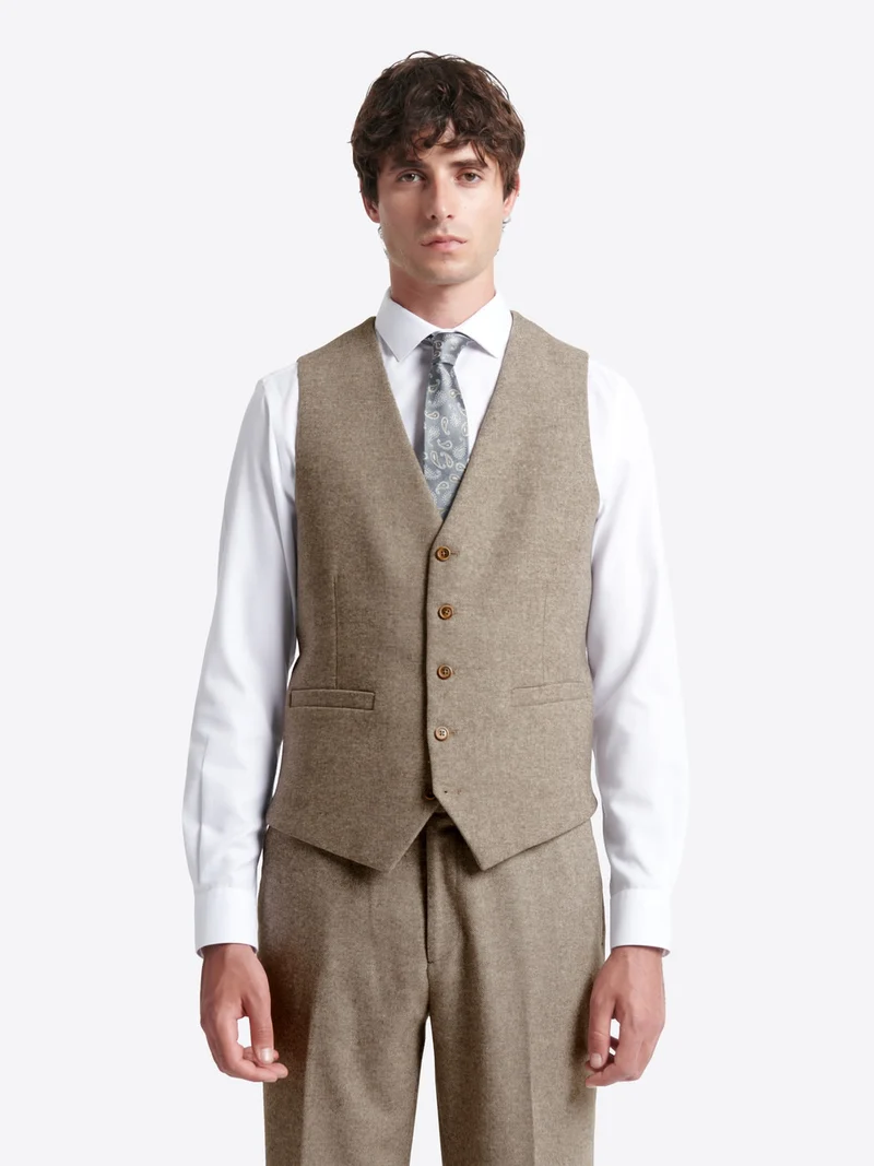 Gilet de costume regular en tweed chiné