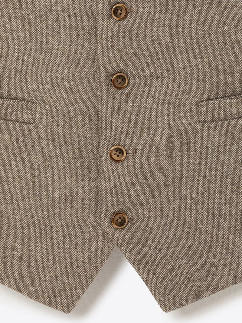 Gilet de costume regular en tweed chiné