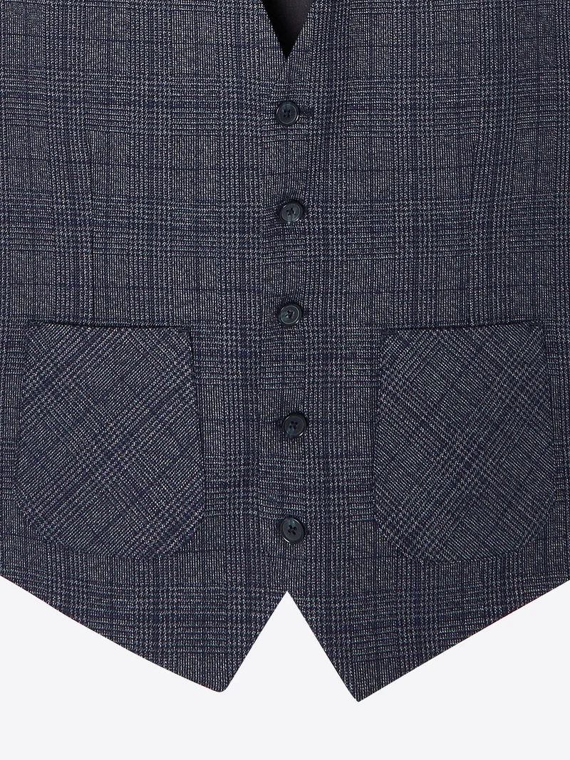 Gilet de costume stretch à carreaux