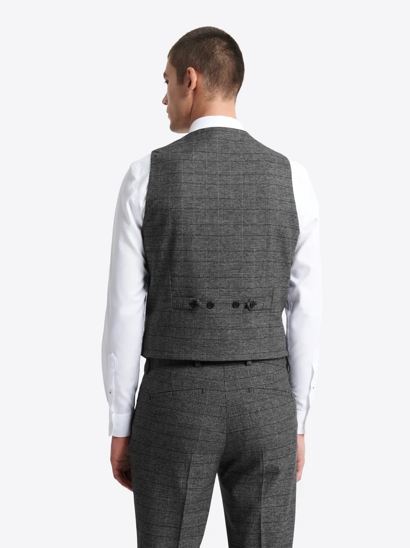 Gilet de costume stretch à carreaux