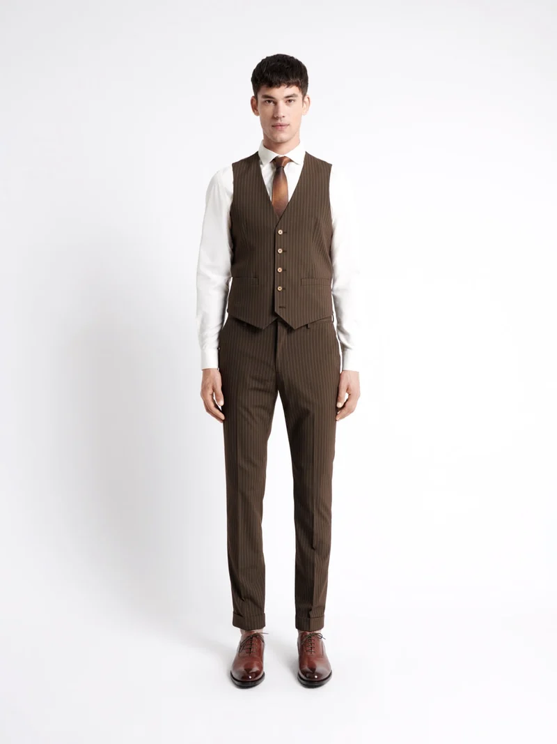 Gilet de costume rayé