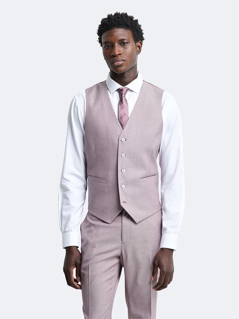 Gilet de costume stretch faux uni