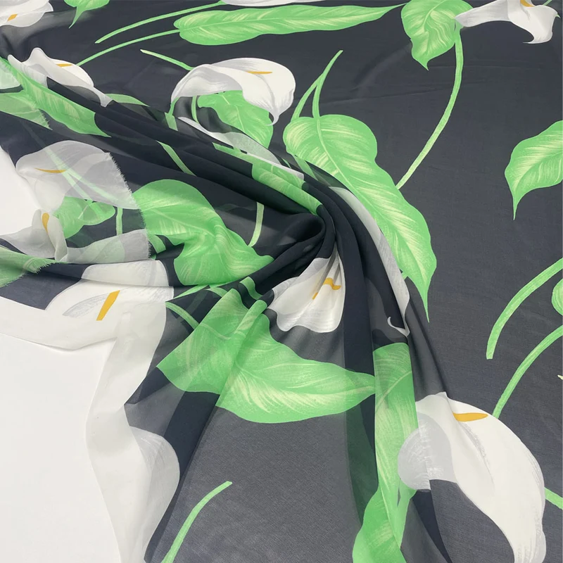 Tissu crêpe georgette, soie - Arum
