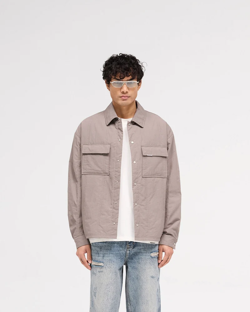Quilted Overshirt - Mid Grey