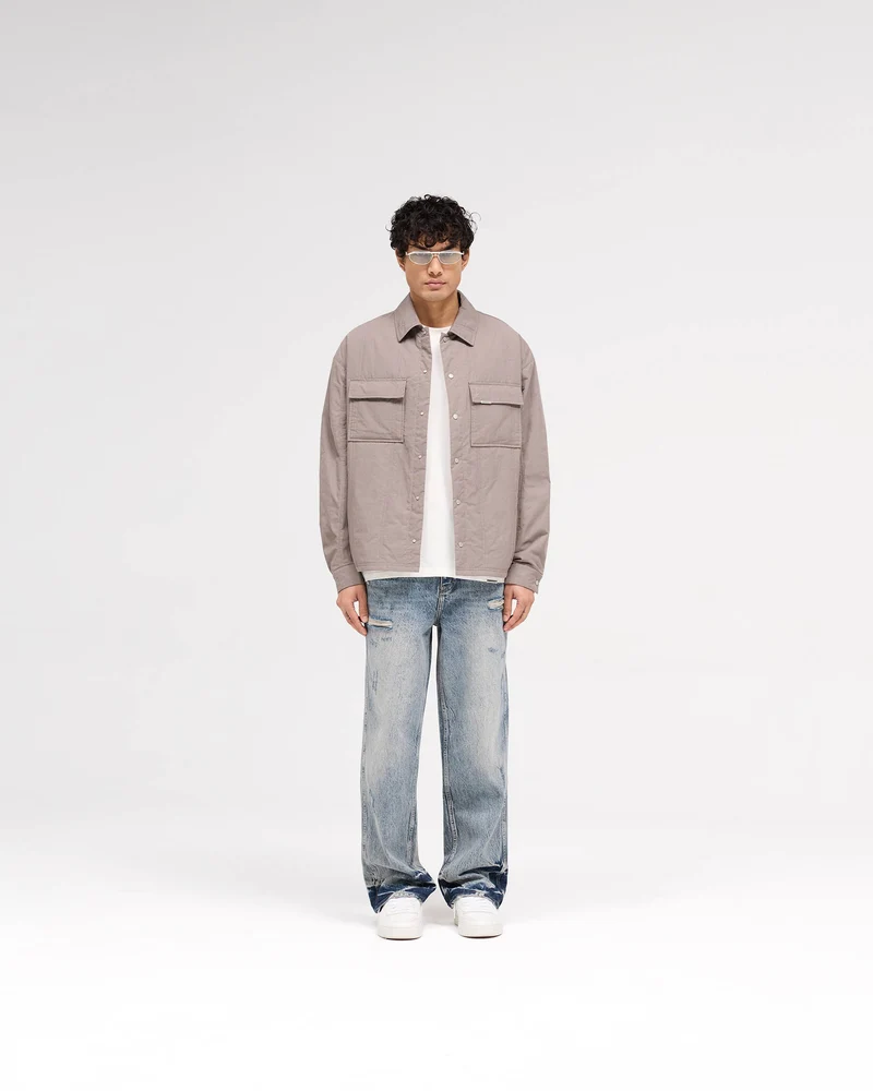 Quilted Overshirt - Mid Grey