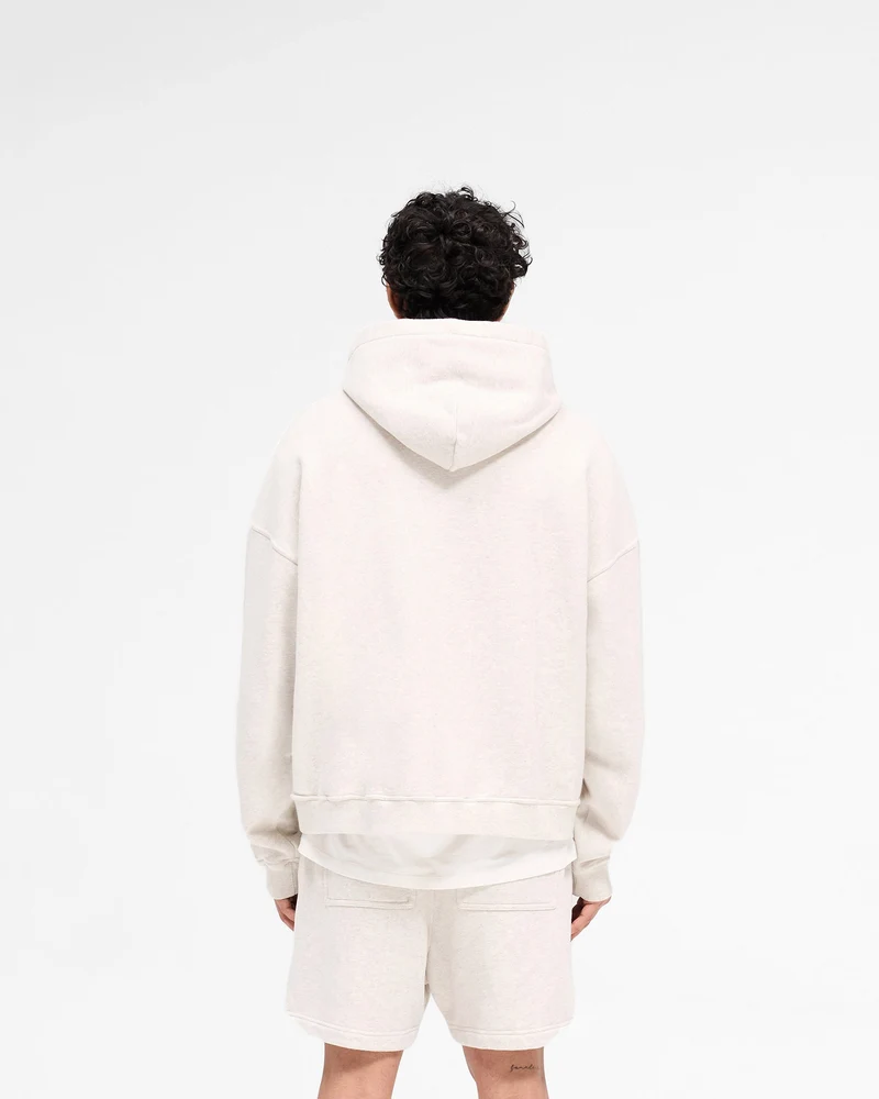 Rep Applique Hoodie - Cream Marl