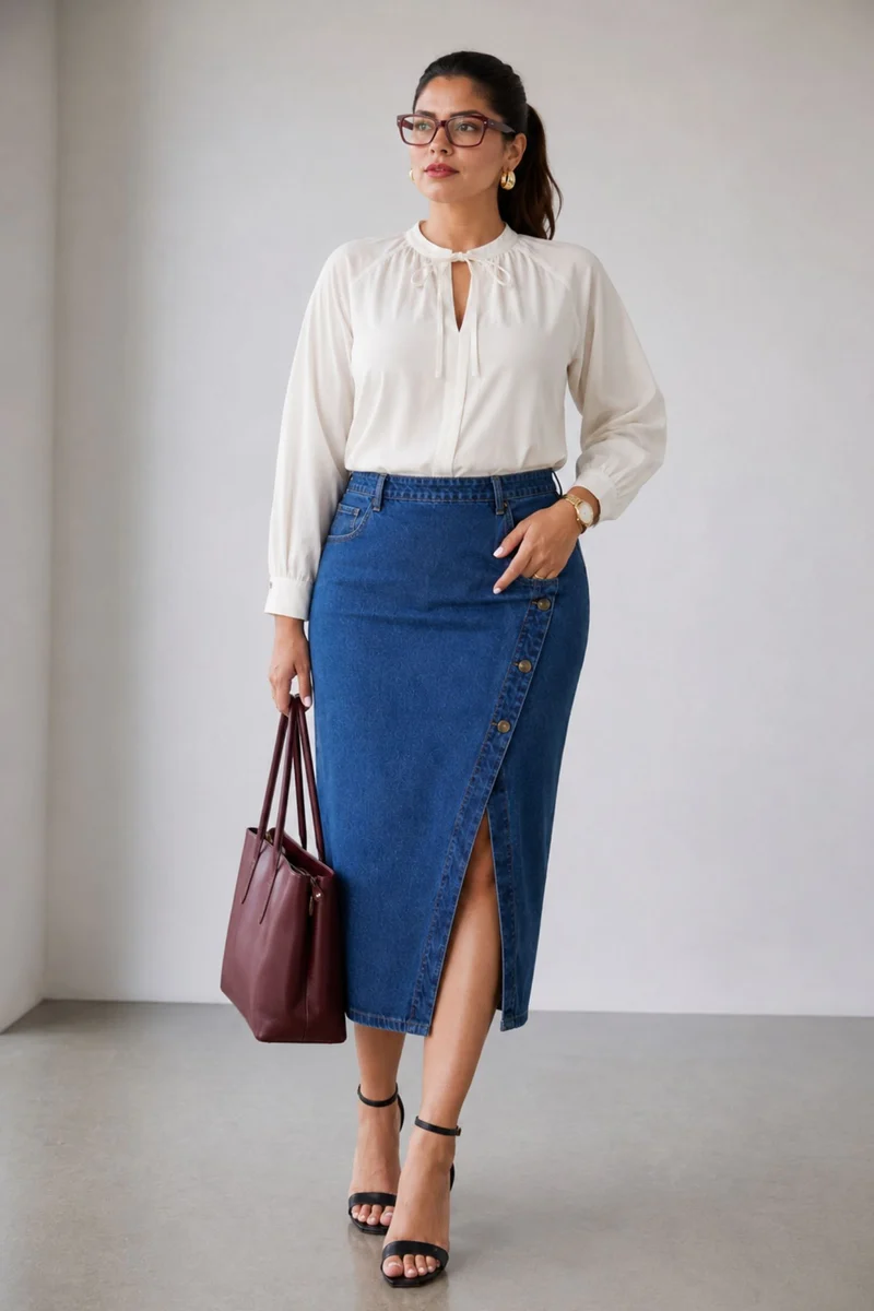 Elowenae|100% Cotton Denim Top