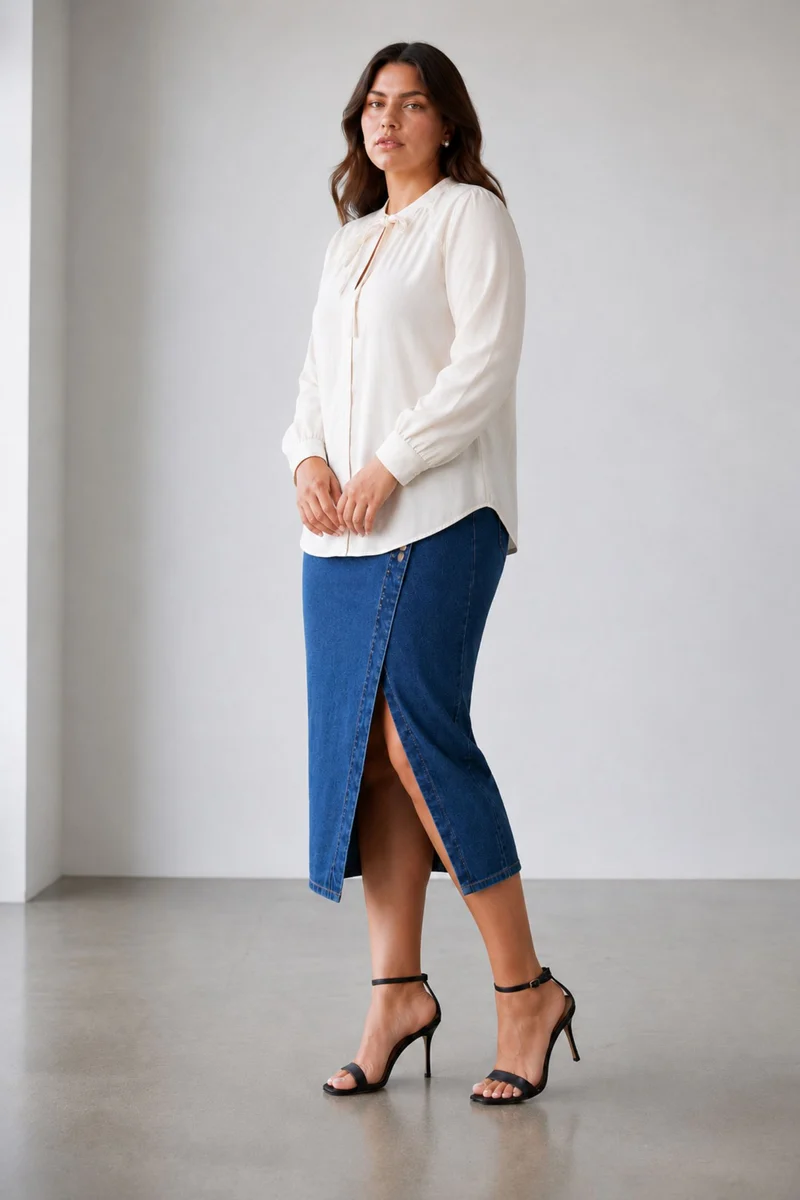 Elowenae|100% Cotton Denim Top