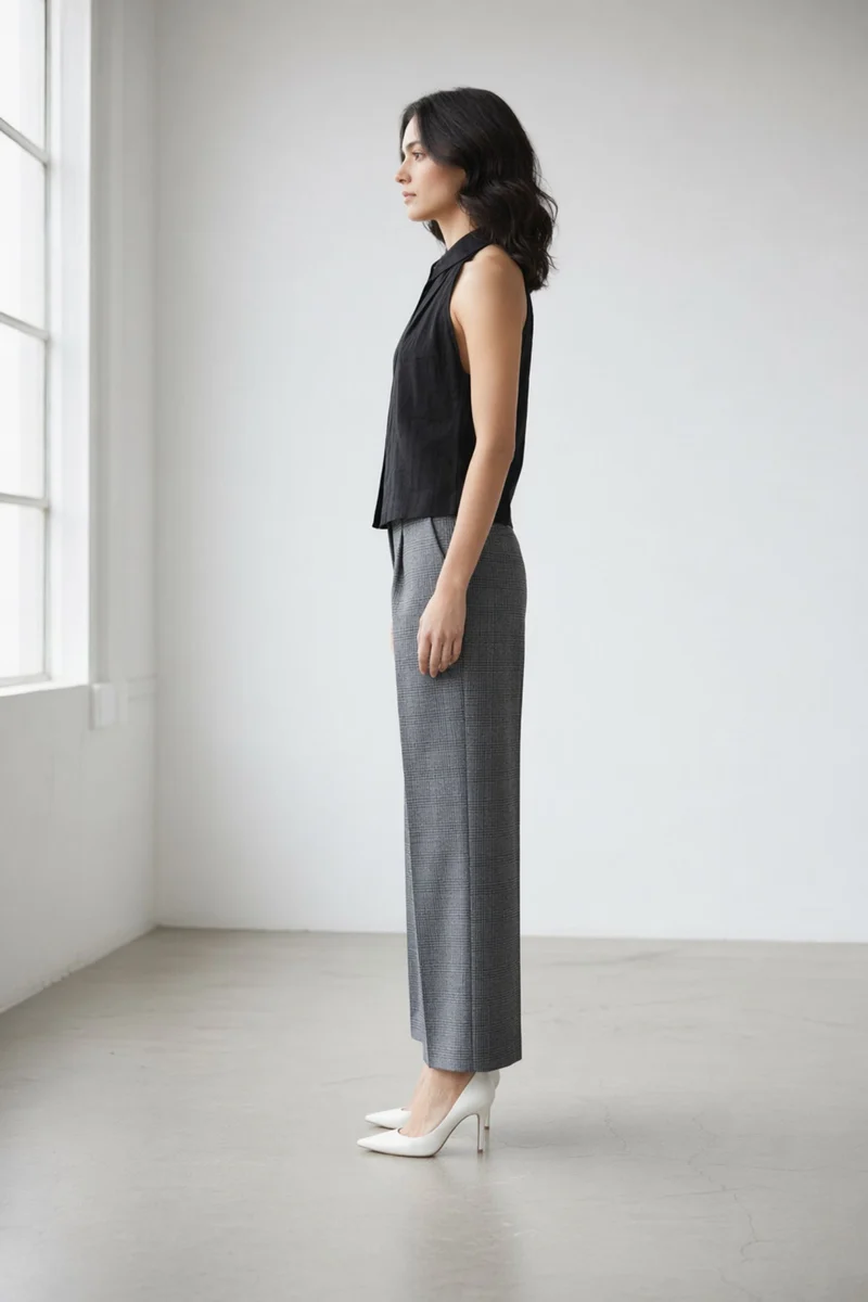 Elowenna|Black Collared Sleeveless Shirt