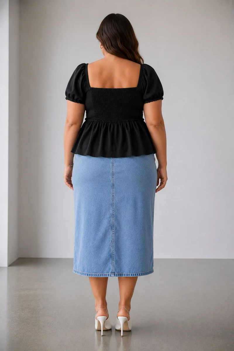 Verena|100% Cotton Peplum Top