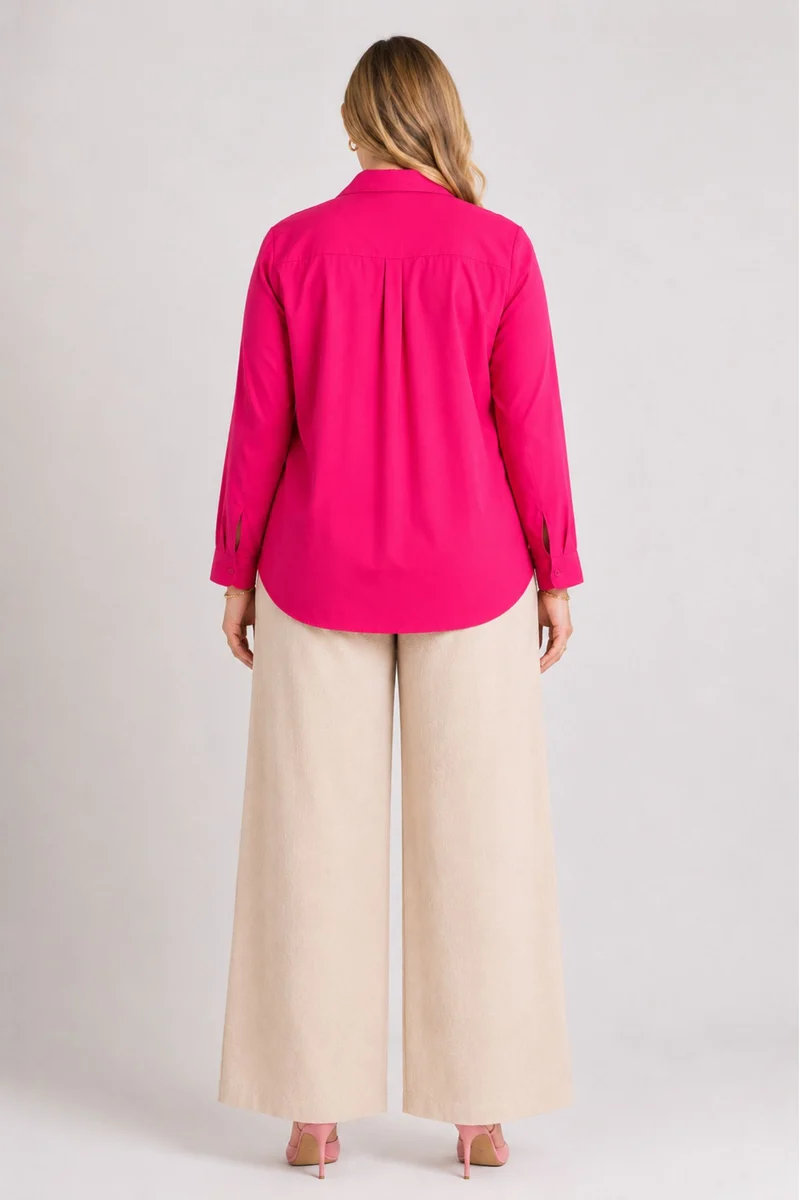 Evienne|100% Viscose Notch Collar Shirt