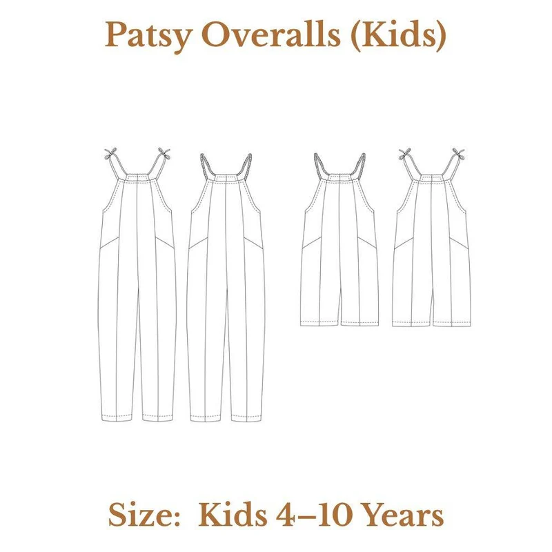PATRON DE COUTURE PDF | Salopette Patsy (Enfant) | Ready to Sew | TRILINGUE (FR / EN / ES)