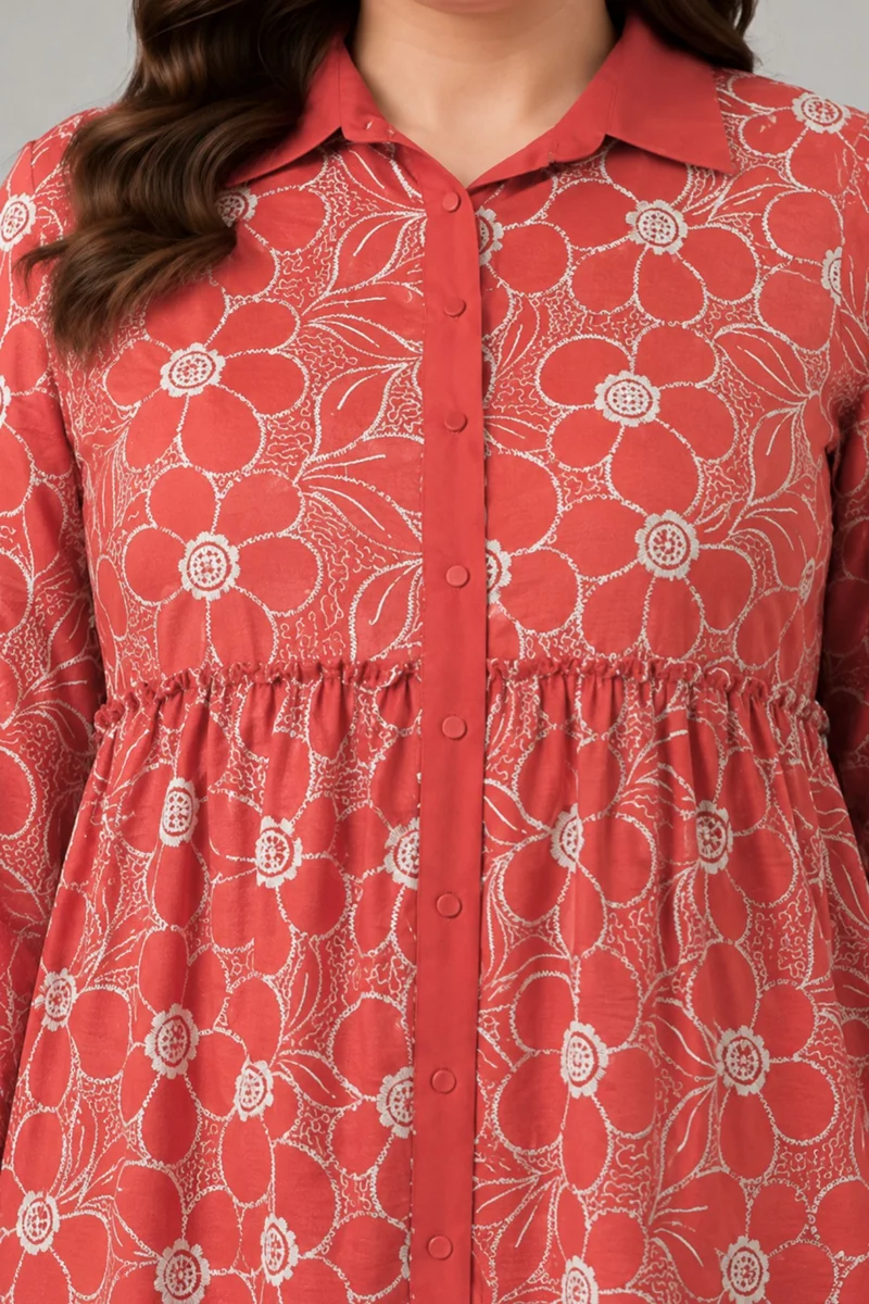Solennea|100% Cotton Schiffli Shirt Dress