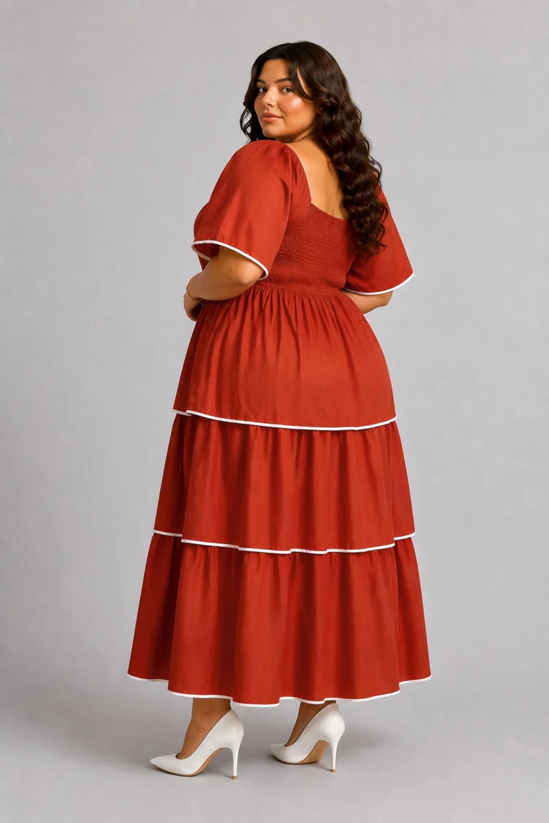 Marielle|100% Viscose Tiered Dress