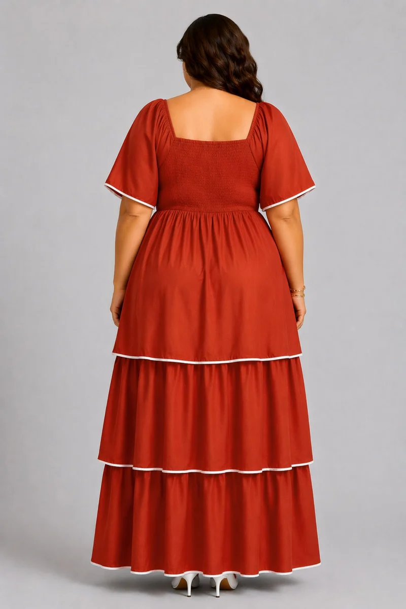 Marielle|100% Viscose Tiered Dress