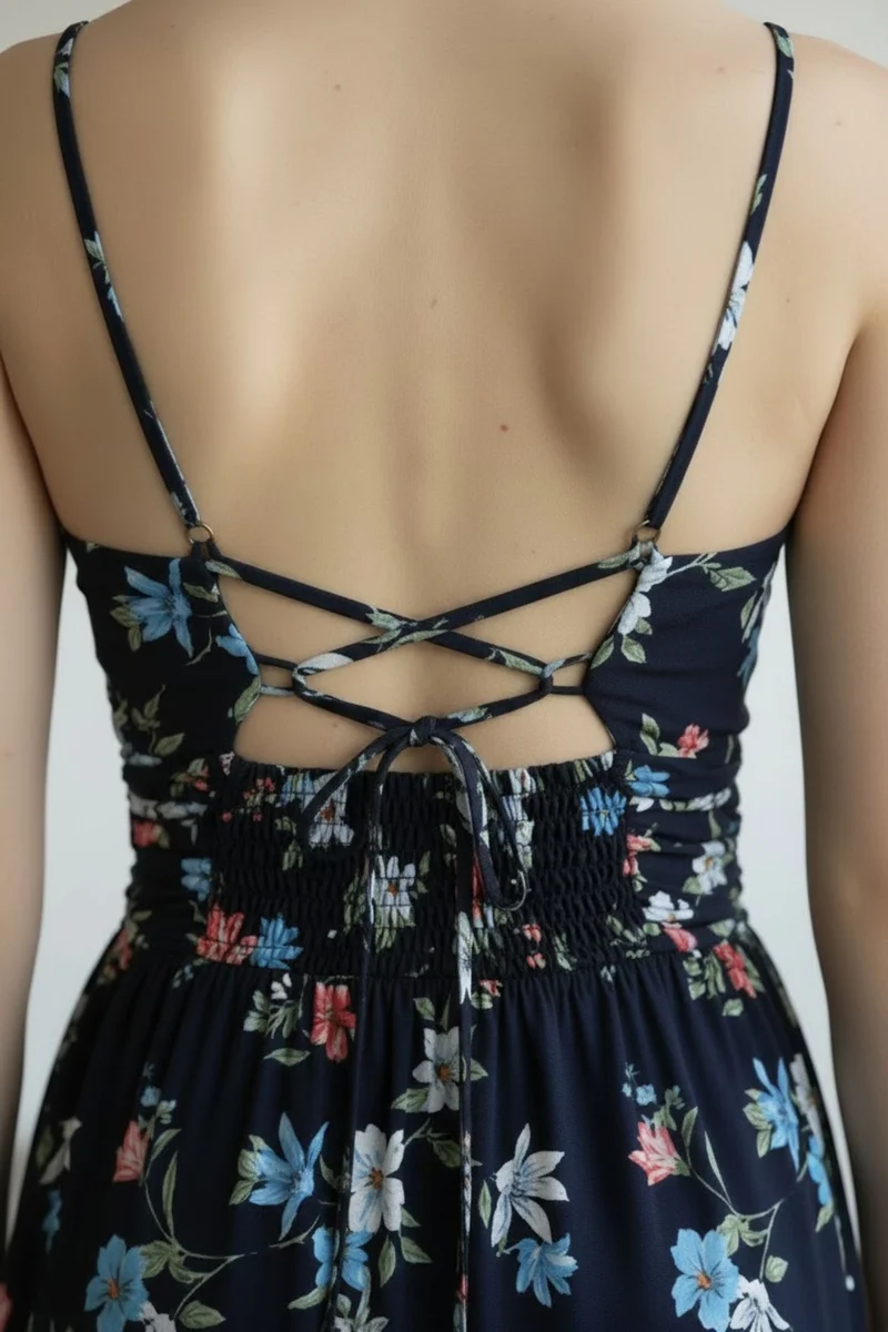 Solsticea|100% Viscose Meadow Bloom Midi Dress