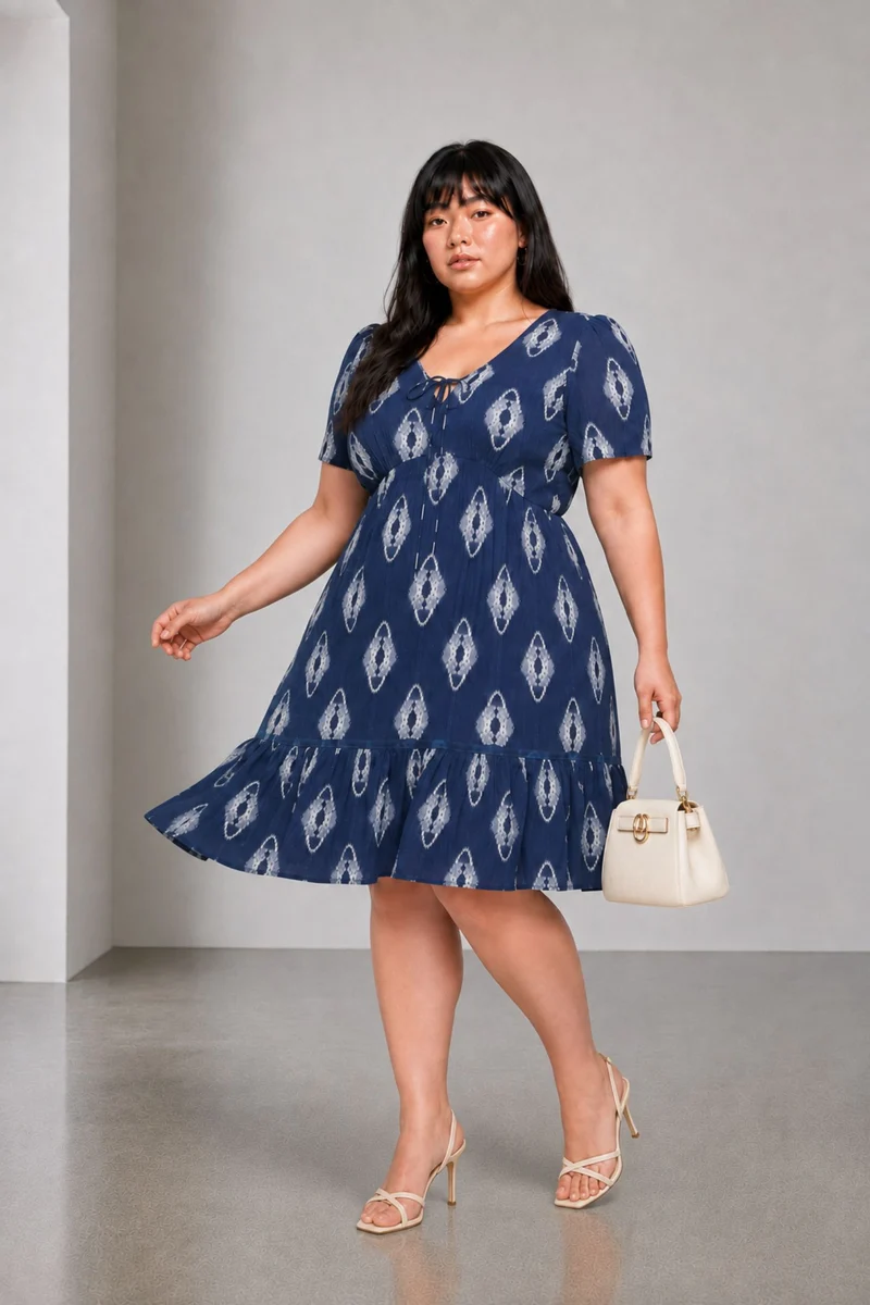 Evaniah|100% Viscose Fit And Flare Mini Dress
