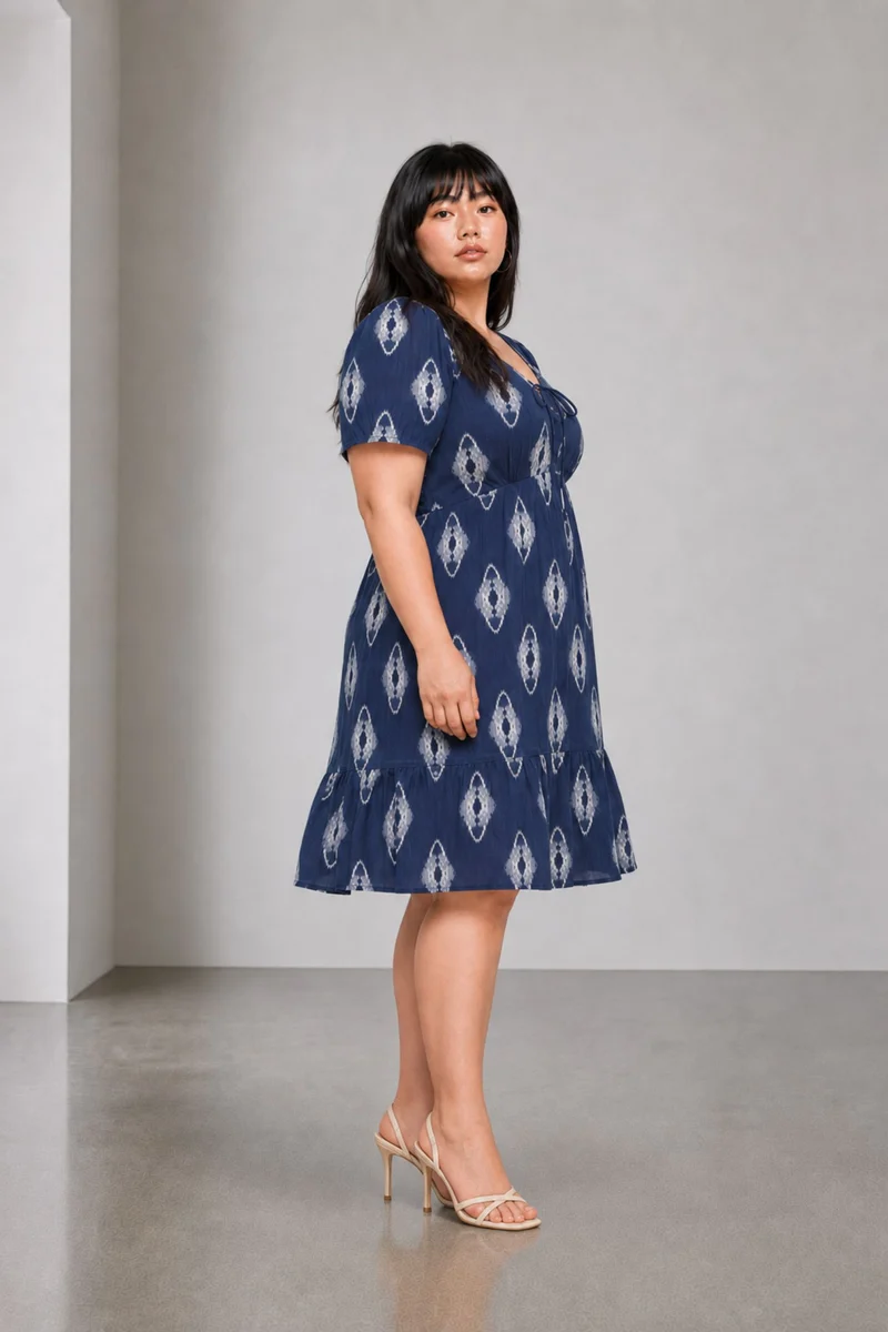 Evaniah|100% Viscose Fit And Flare Mini Dress