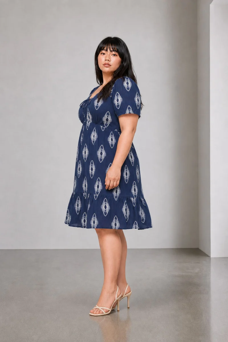 Evaniah|100% Viscose Fit And Flare Mini Dress