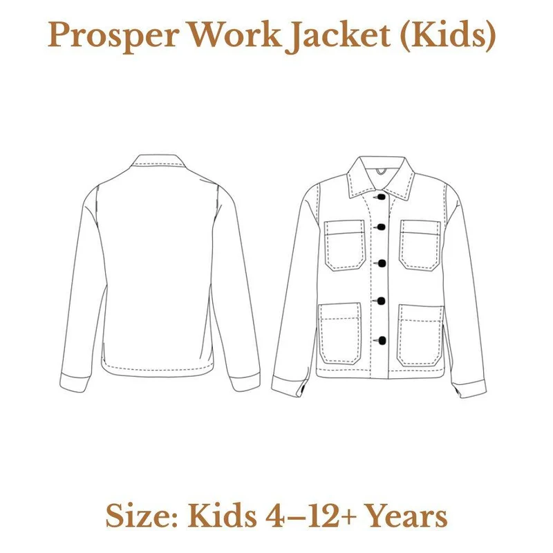 PATRON DE COUTURE PDF | Veste de travail Prosper (Enfant) | Ready to Sew | TRILINGUE (FR / EN / ES)