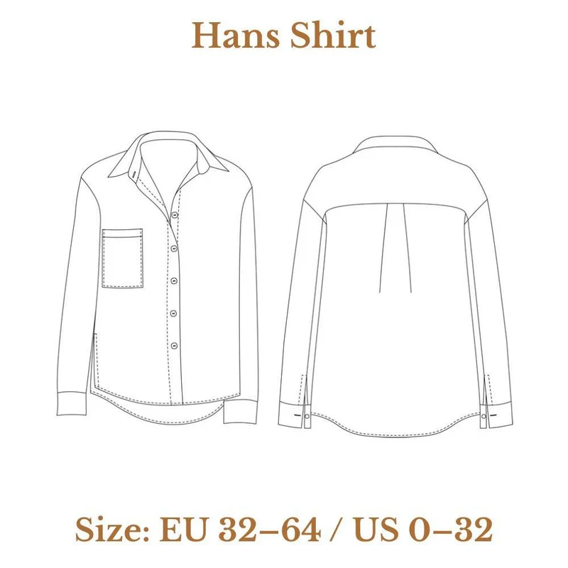 PATRON DE COUTURE PDF | Chemise Hans | Ready to Sew | BILINGUE (FR / EN)