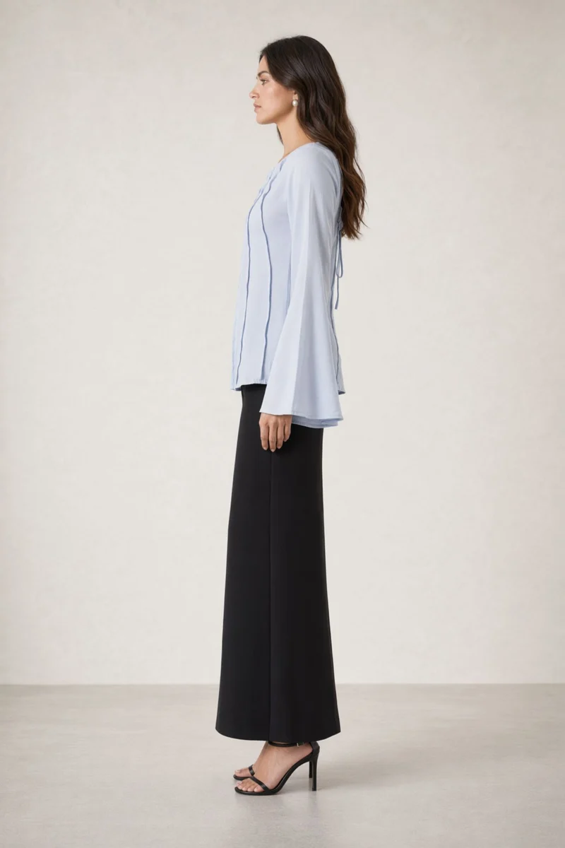 Sorelia|100% Viscose Pintuck Peplum Top
