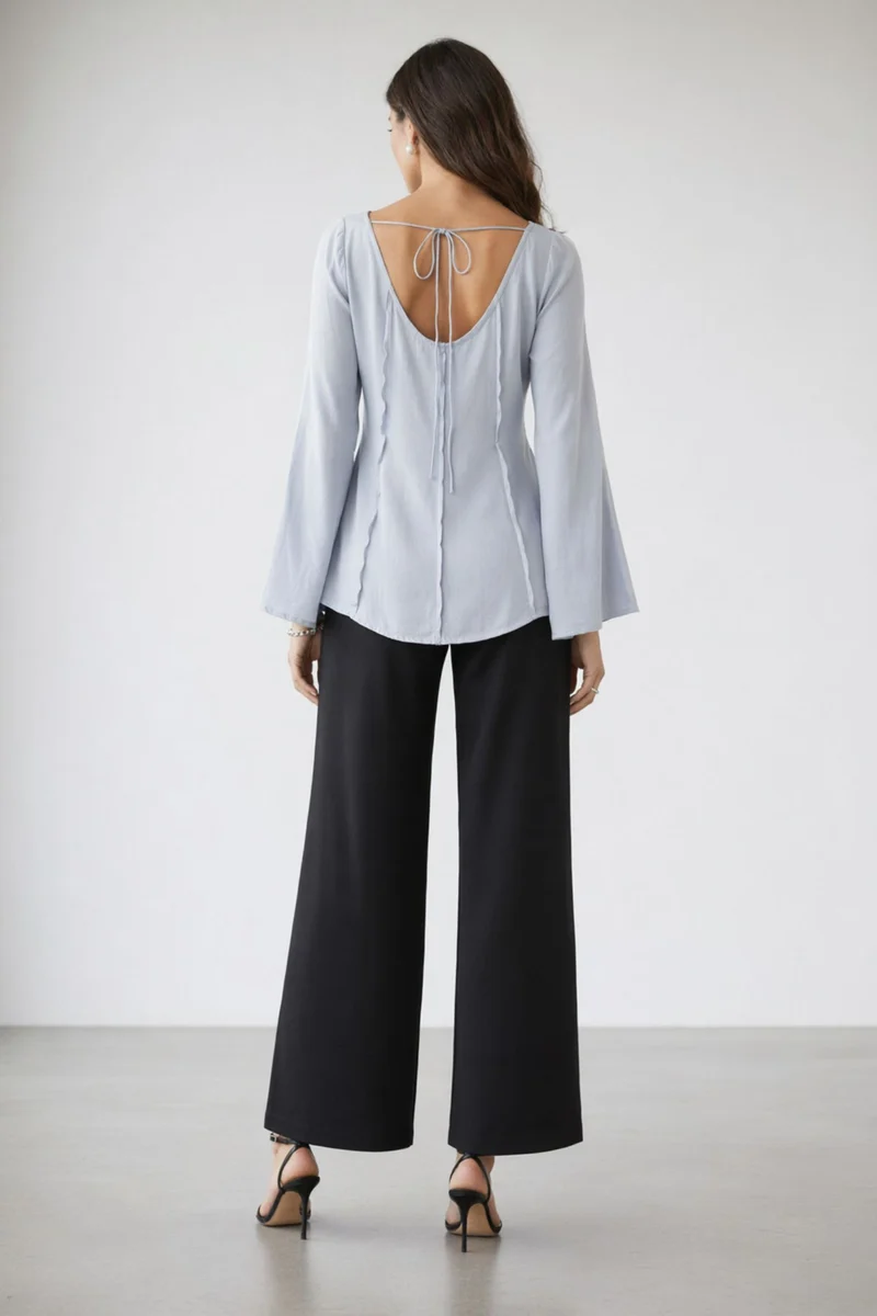 Sorelia|100% Viscose Pintuck Peplum Top