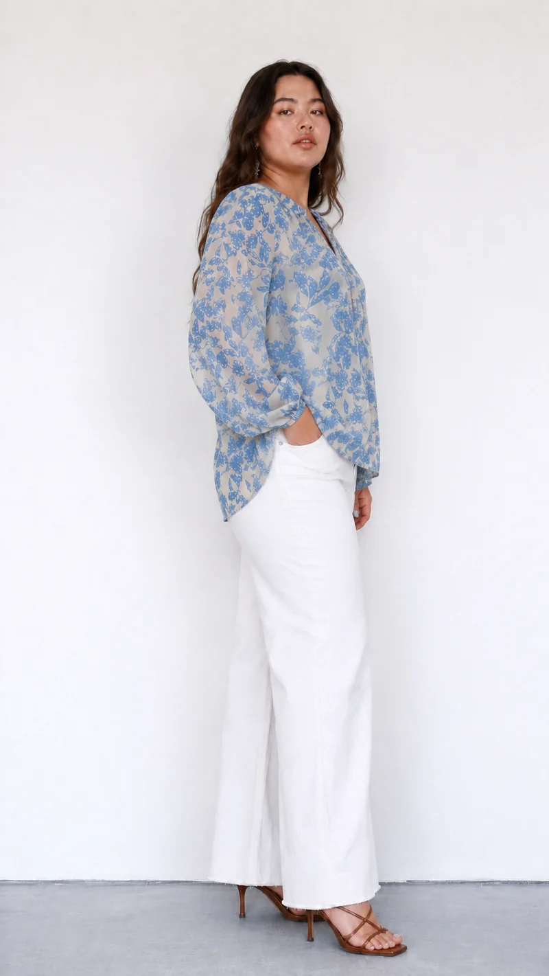 Veloura|100% Cotton Top With Raglan Sleeves