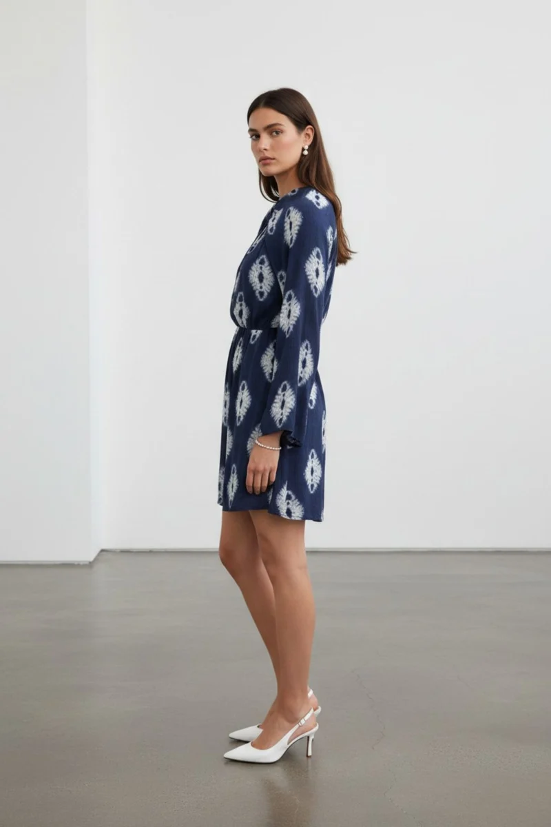 Calyra|Viscose Abstract Fit & Flare Dress
