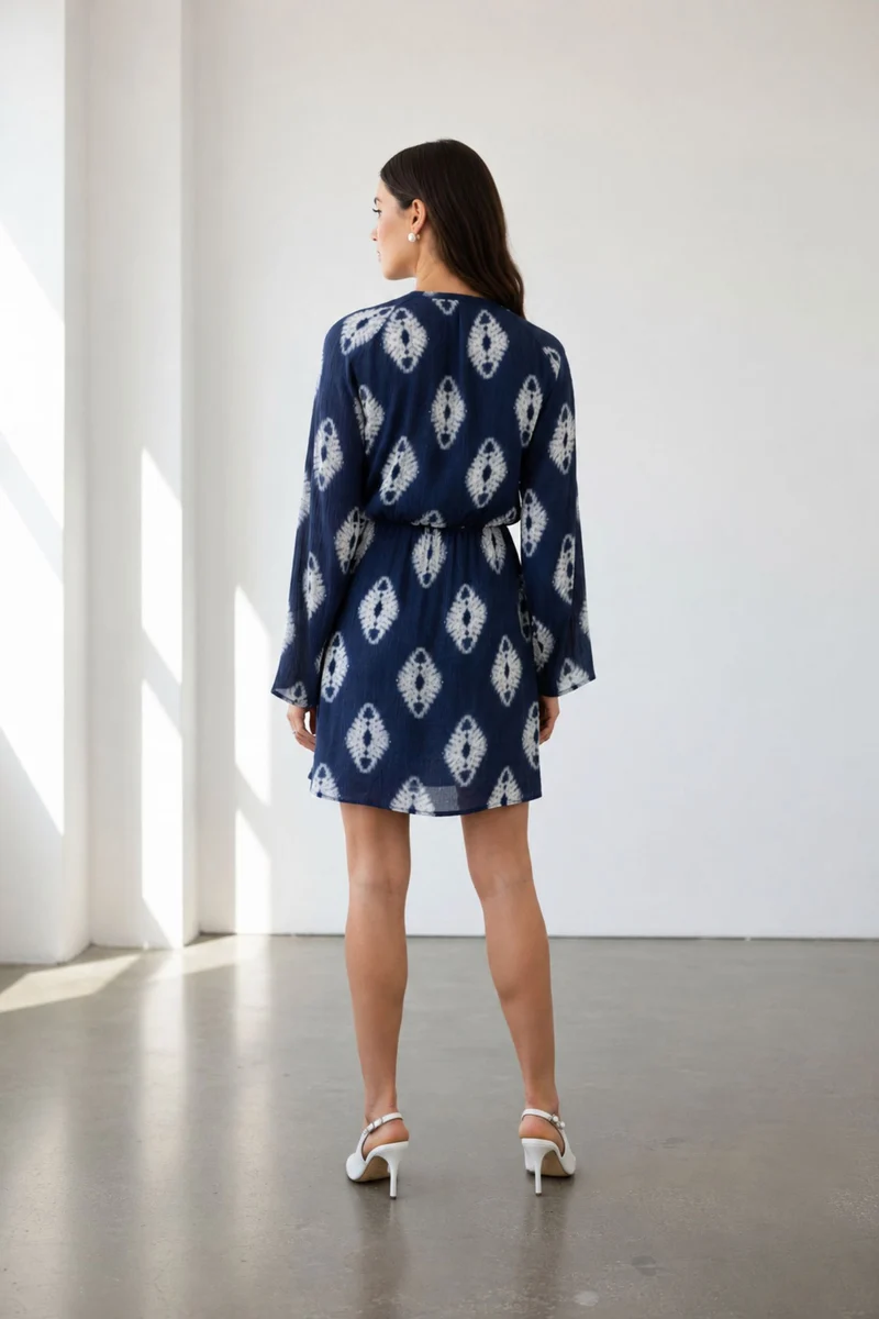 Calyra|Viscose Abstract Fit & Flare Dress
