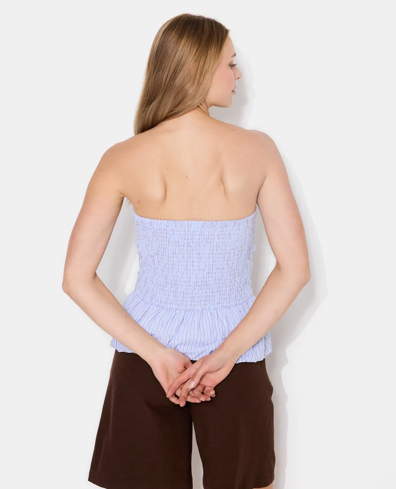 Top bustier avec forme boule motif rayures