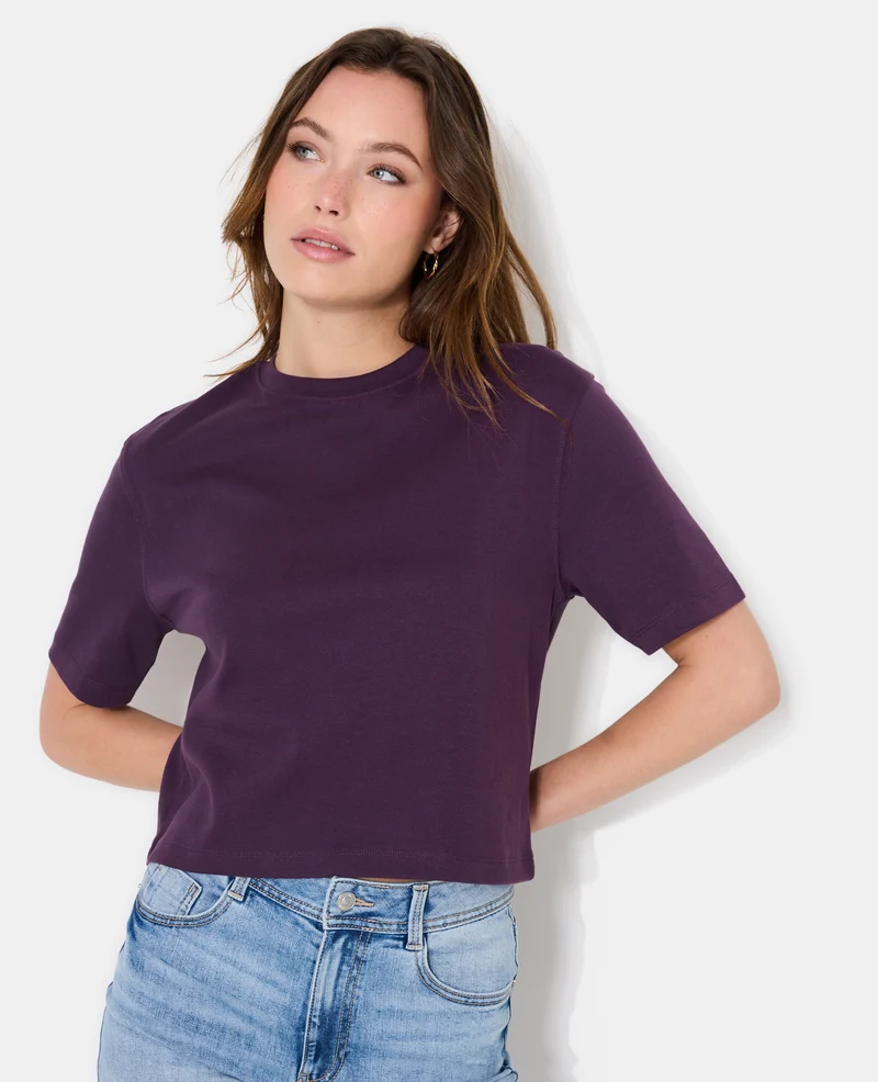 T-shirt ample et court col rond