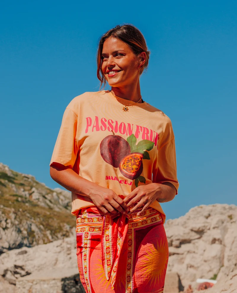 T-shirt oversize avec print PASSION FRUIT devant
