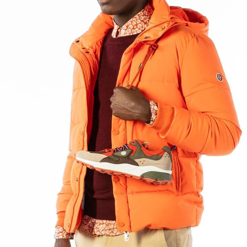 Chemise orange cuivre à manches longues imprimé fleuri