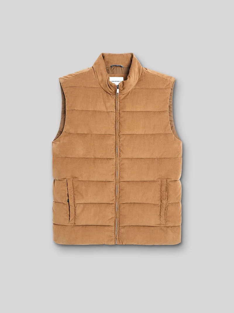 Gilet sans manche zippé col montant