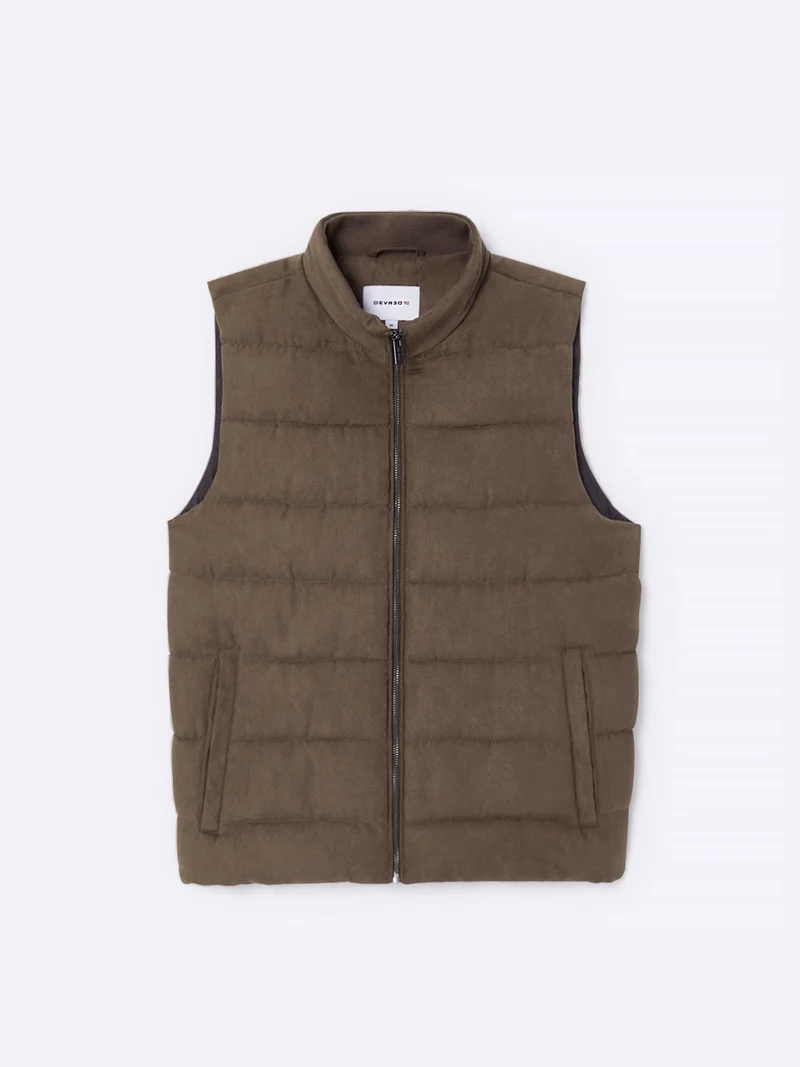 Gilet sans manches à col montant